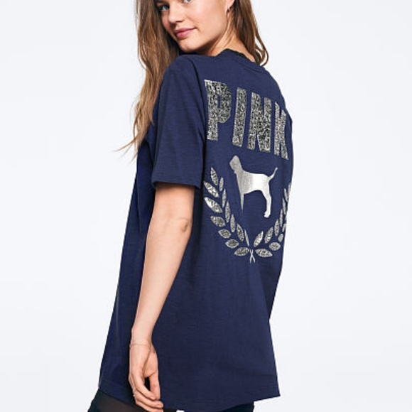 PINK Victoria's Secret Tops - New Pink Bling Campus Tee